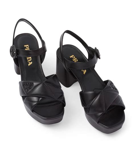 prada nero sandal|prada quilted leather platform sandals.